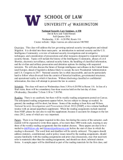 Autumn 2016 - UW School of Law