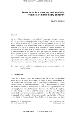 Power in society, economy, and mentality