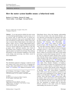 How the motor system handles nouns: a behavioral study