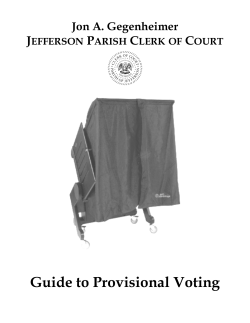 Guide to Provisional Voting - Jefferson Parish Clerk of Court
