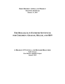 THE ROLLBACK IN EXTREME SENTENCES FOR CHILDREN