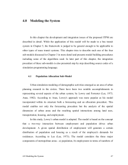 4.0 Modeling the System