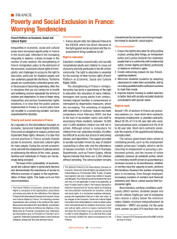 Poverty and Social Exclusion in France