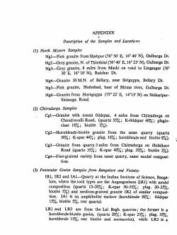 APPENDIX Ngl- Pink granite from Shahpur (76&deg; 50` E, 16&deg; 40` N
