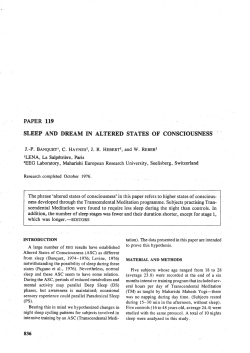 PAPER 119 SLEEP AND DREAM IN ALTERED STATES OF