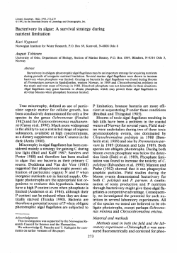 38 - Association for the Sciences of Limnology and Oceanography