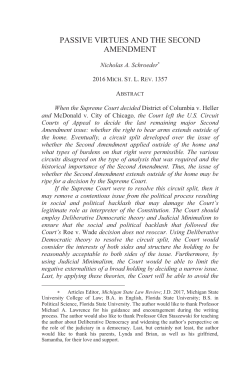 Passive Virtues and the Second Amendment