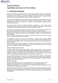 Topical Report on Injectable wrinkle fillers