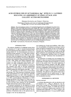 ACID HYDROLYSIS OF OCTAHEDRAL Mg 2+ SITES IN 2:1