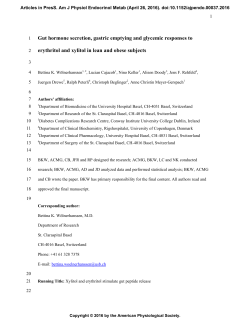 Gut hormone secretion, gastric emptying and glycemic responses to