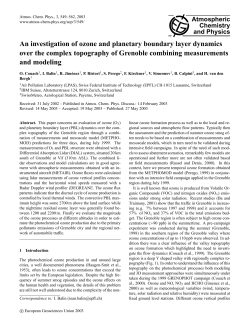 An investigation of ozone and planetary boundary layer dynamics