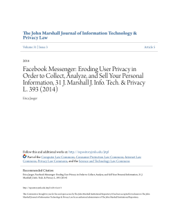 Facebook Messenger: Eroding User Privacy in Order to Collect