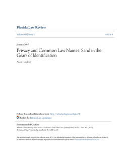 Privacy and Common Law Names - UF Law Scholarship Repository