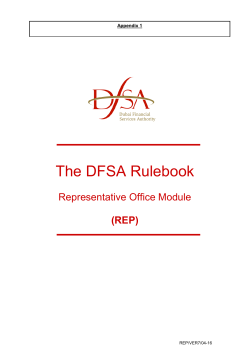 Appendix 1 - DFSA RuleBook