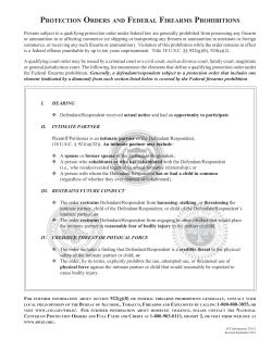 protection orders and federal firearms prohibitions