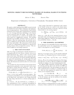 Moving Object recognition Based on Radial Basis Functions Networks