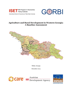 Agriculture and Rural Development in Western Georgia: A