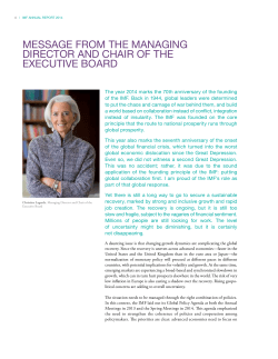 Message from the Managing Director and Chair of the