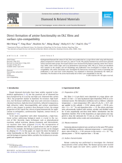 Direct formation of amine functionality on DLC films and surface cyto
