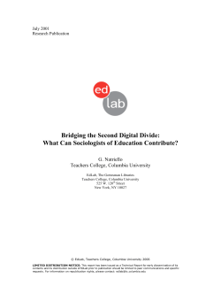 Bridging the Second Digital Divide: What Can Sociologists of