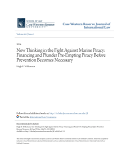 New Thinking in the Fight Against Marine Piracy: Financing and