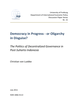 Democracy in Progress - or Oligarchy in Disguise? The Politics of