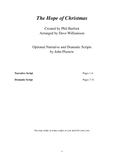 The Hope of Christmas - Narrative and Dramatic Scripts
