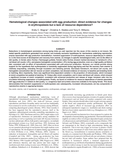 Hematological changes associated with egg production