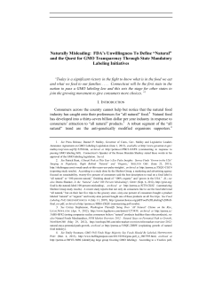 FDA`s Unwillingness To Define “Natural”
