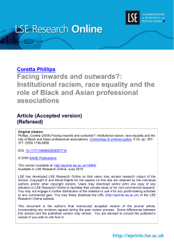 Facing inwards and outwards?: Institutional racism, race equality