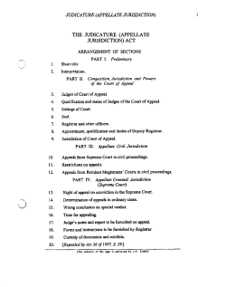 JUDICA TURE (APPELLATE JURISDICTION) JURISDICTION) ACT