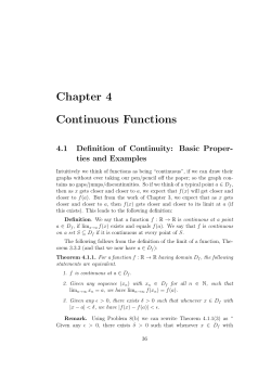 Chapter 4 Continuous Functions