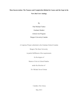 Mass Incarceration - Graduate Liberal Studies Program