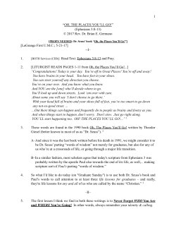 Oh, The Places You`ll Go - LaGrange First United Methodist Church