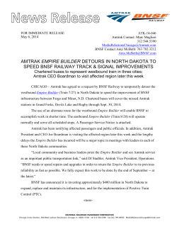 Amtrak Empire Builder Detours In North Dakota To Speed Bnsf