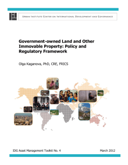 Government-owned Land and Other Immovable Property: Policy and
