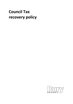 Council Tax recovery policy
