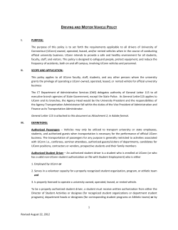 Driving and Motor Vehicle - UConn Policies