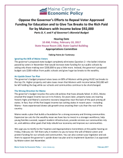 Oppose the Governor`s Efforts to Repeal Voter Approved Funding for