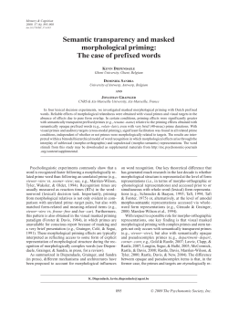 Semantic transparency and masked morphological priming: The
