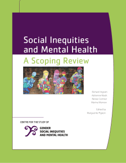 Social Inequities and Mental Health: A Scoping Review