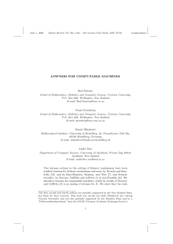 lowness for computable machines - Department of Computer Science