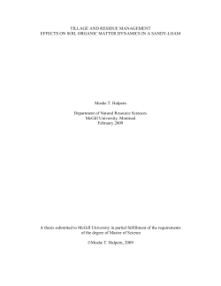 TILLAGE AND RESIDUE MANAGEMENT EFFECTS ON SOIL