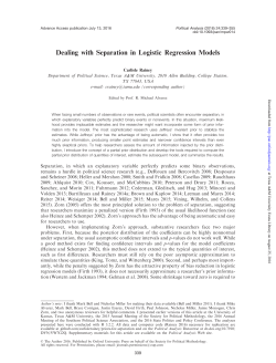 Dealing with Separation in Logistic Regression