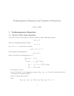 Nonhomogeneous Equations and Variation of Parameters