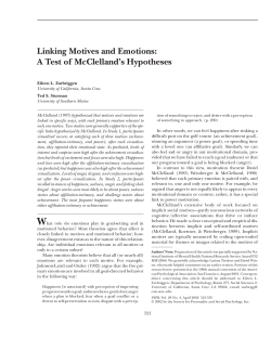 Linking Motives and Emotions: A Test of McClelland`s Hypotheses