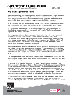 Key Big Bang Evidence Found