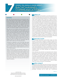 Seven Things You Should Know About Backchannel