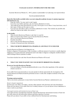INFORMATION FOR THE USER Secretine Iberoinvesa Pharma SL