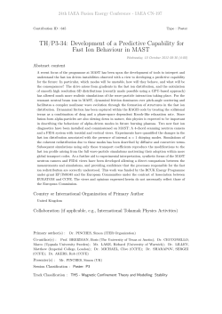 TH/P3-34: Development of a Predictive Capability for Fast Ion